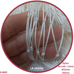 Red Protección Palomas Fina Nylon trenzado, blanco, 1,5mm malla 3,3 cm con nudo