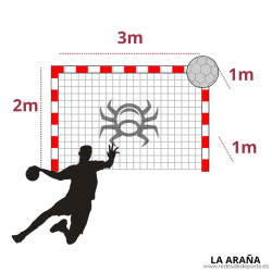 Red BALONMANO/FÚTBOL SALA PLUS Juego,3x2x1m Nylon 4mm M100